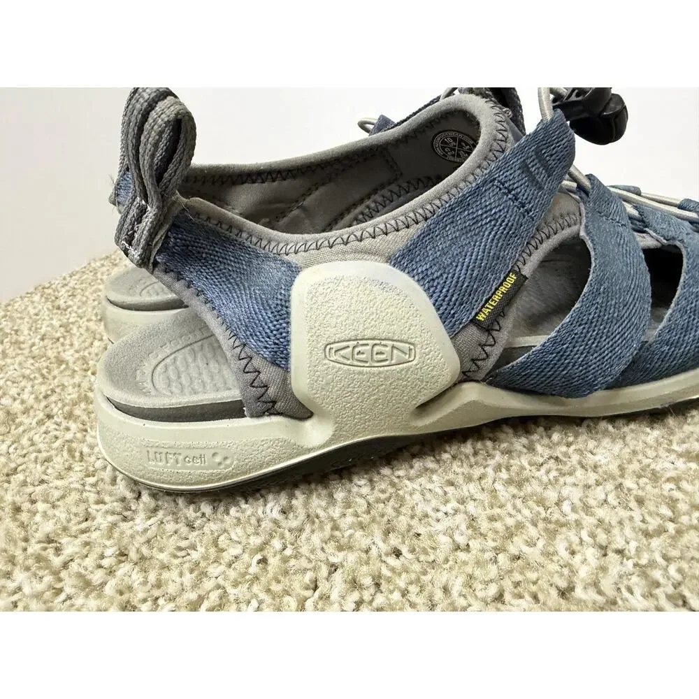 KEEN CNX Sandals Mens Size 10 Blue Waterproof Slip-On Hiking Bungee Lace